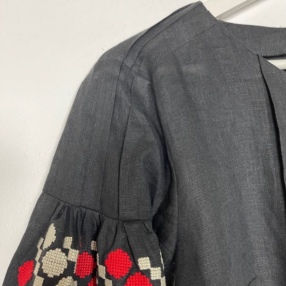 Etnodim Vyshyvanka Dress Linen Black Red White Ethnic Ukrainian RARE - Picture 4 of 12